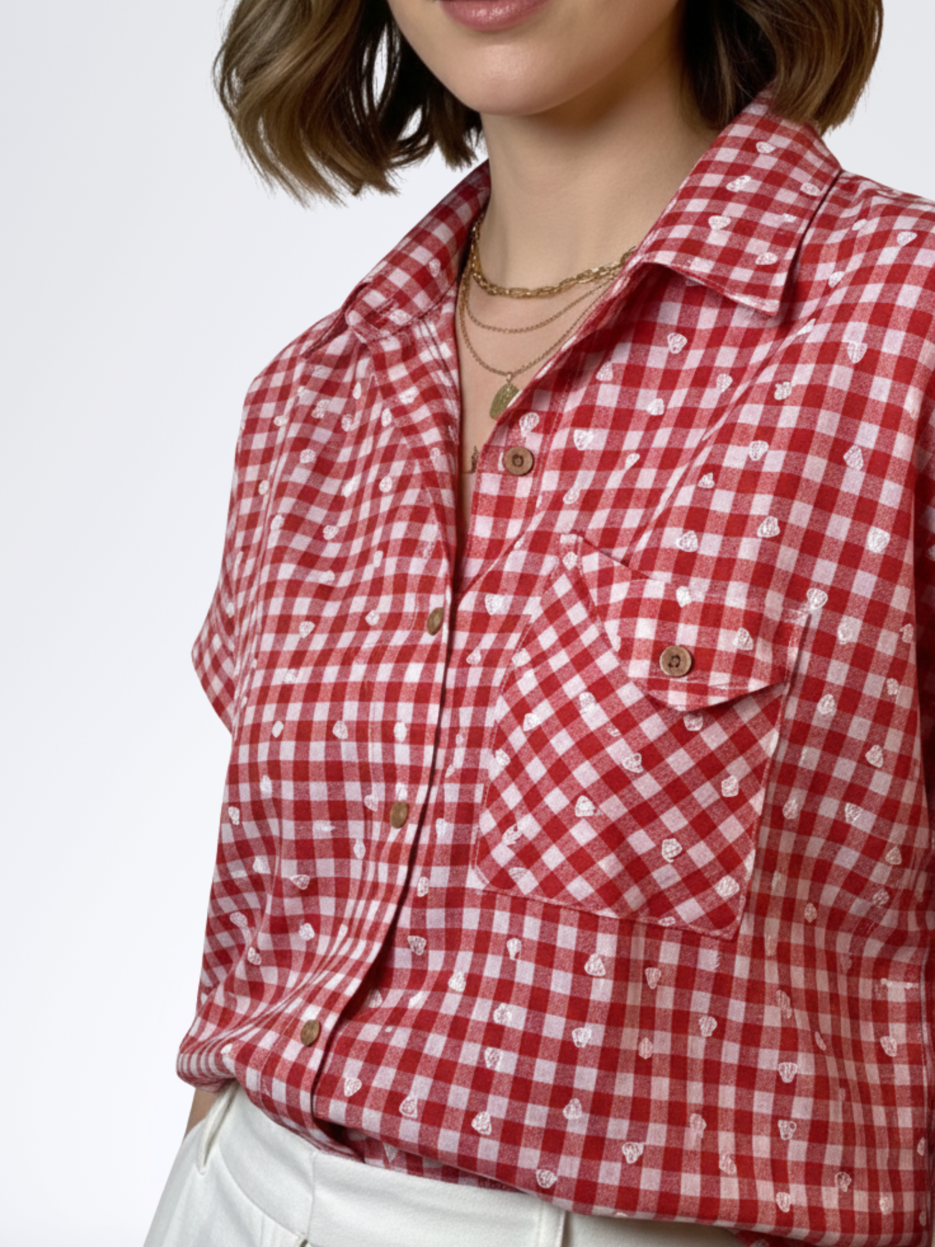 RED HEART GRID TOP