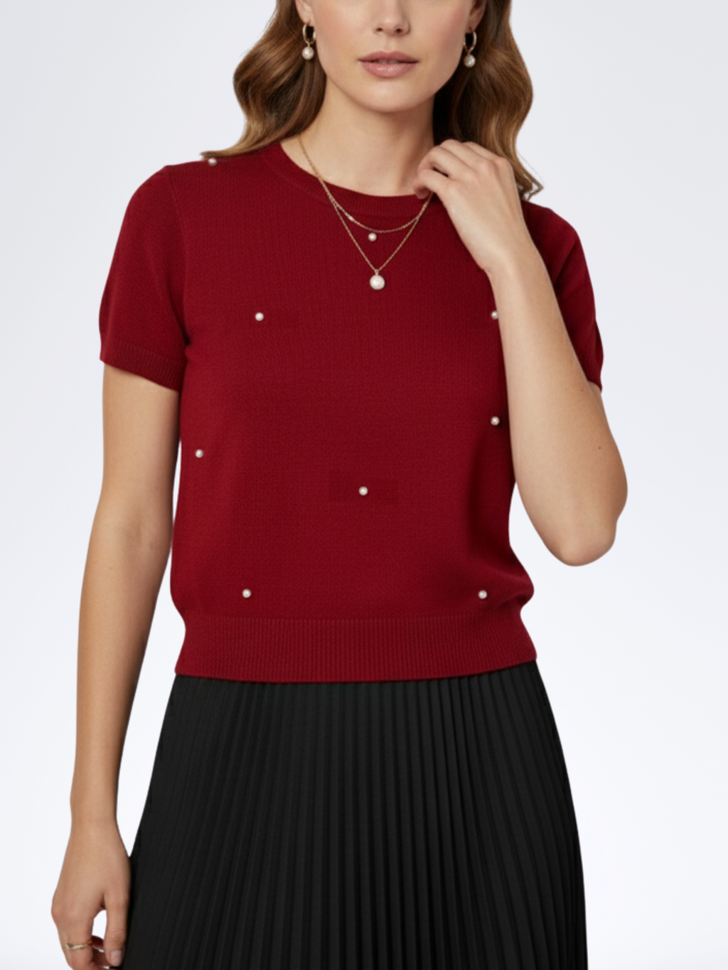 RED PEARLDROP SWEATSHIRT