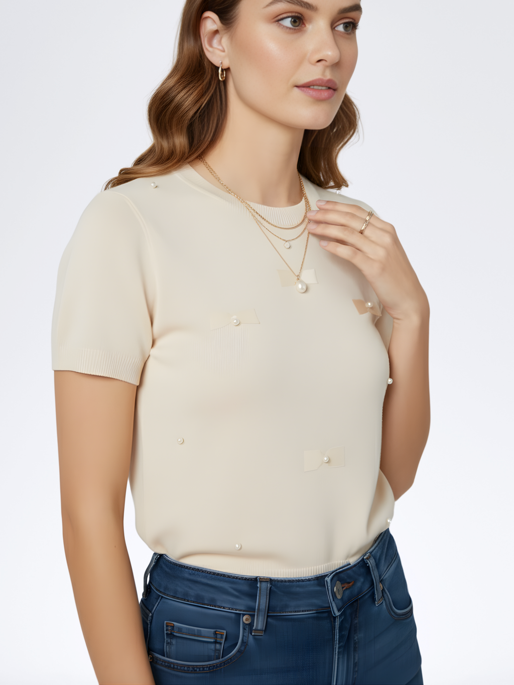 WHITE PEARLDROP SWEATSHIRT