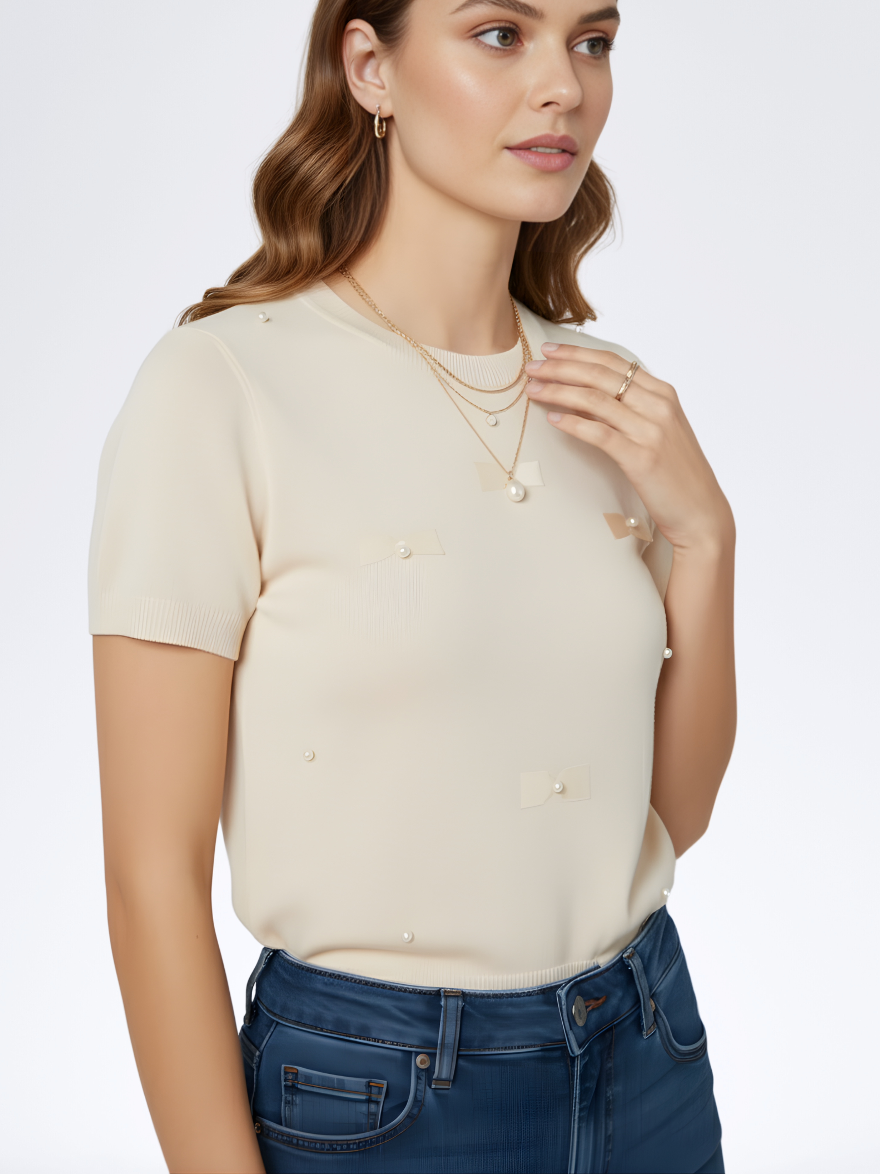 WHITE PEARLDROP SWEATSHIRT