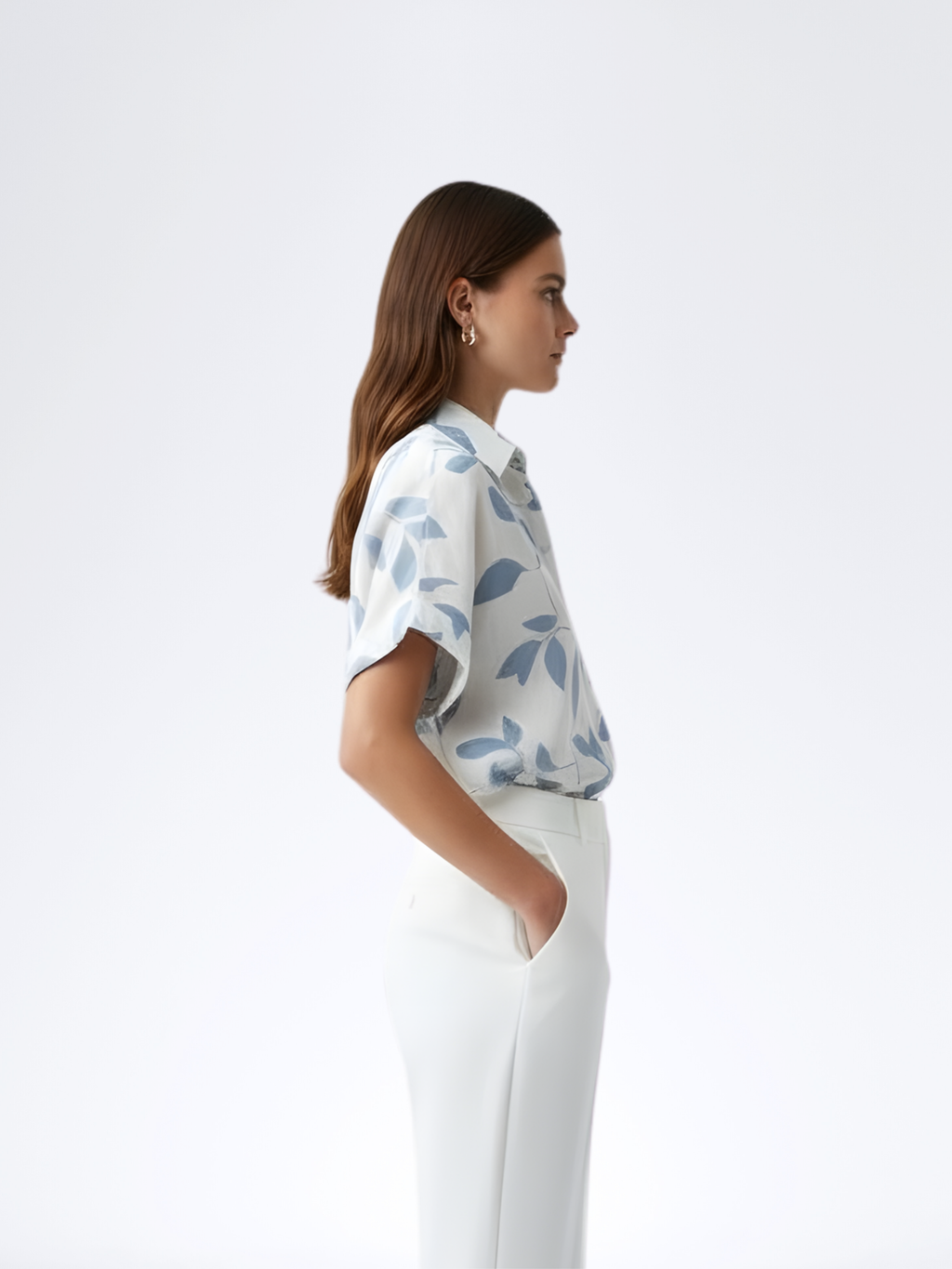 BLUE FALLING LEAVES CROPTOP