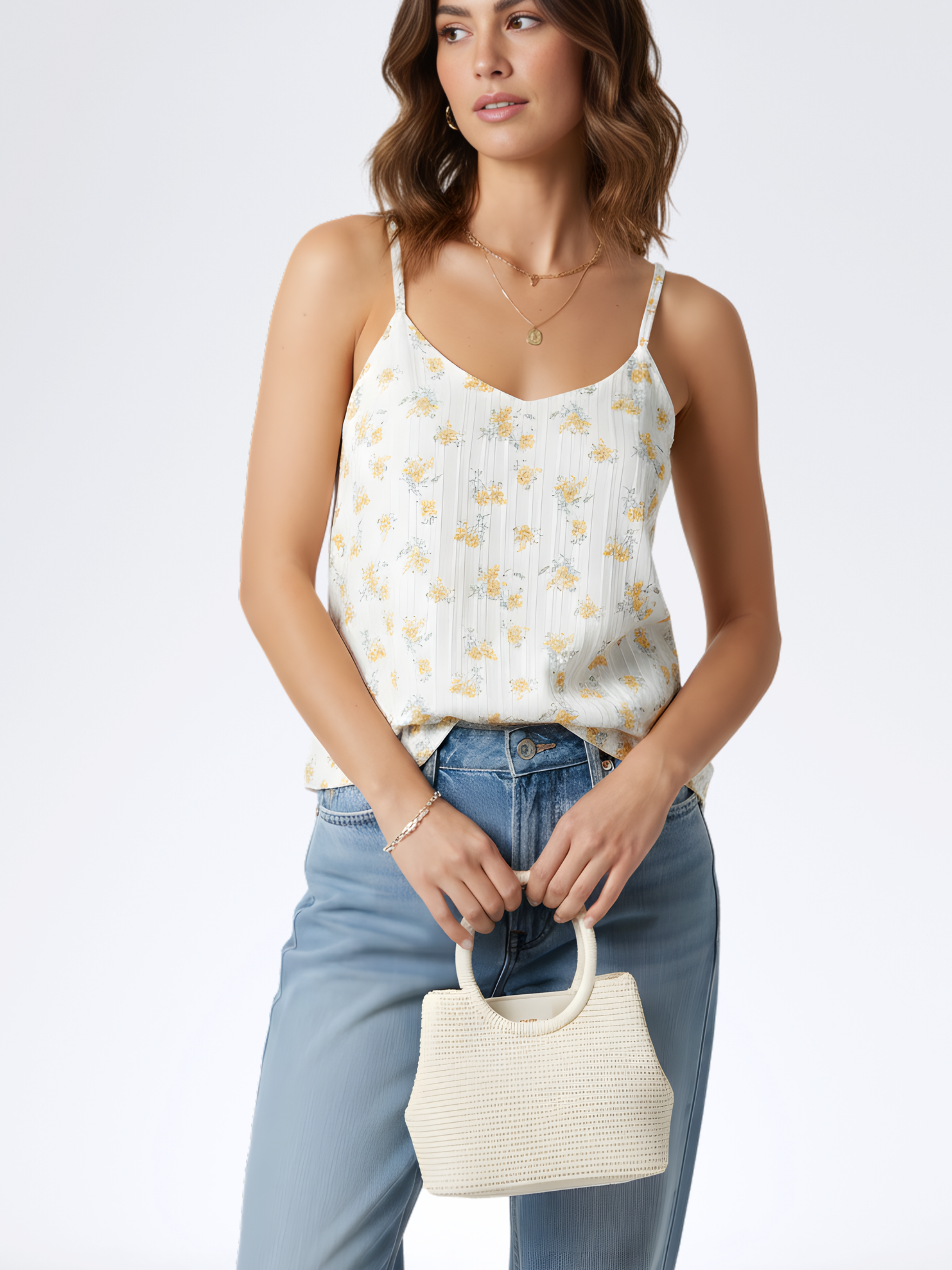 DAISY SUMMER NOODLE STRAP TOP
