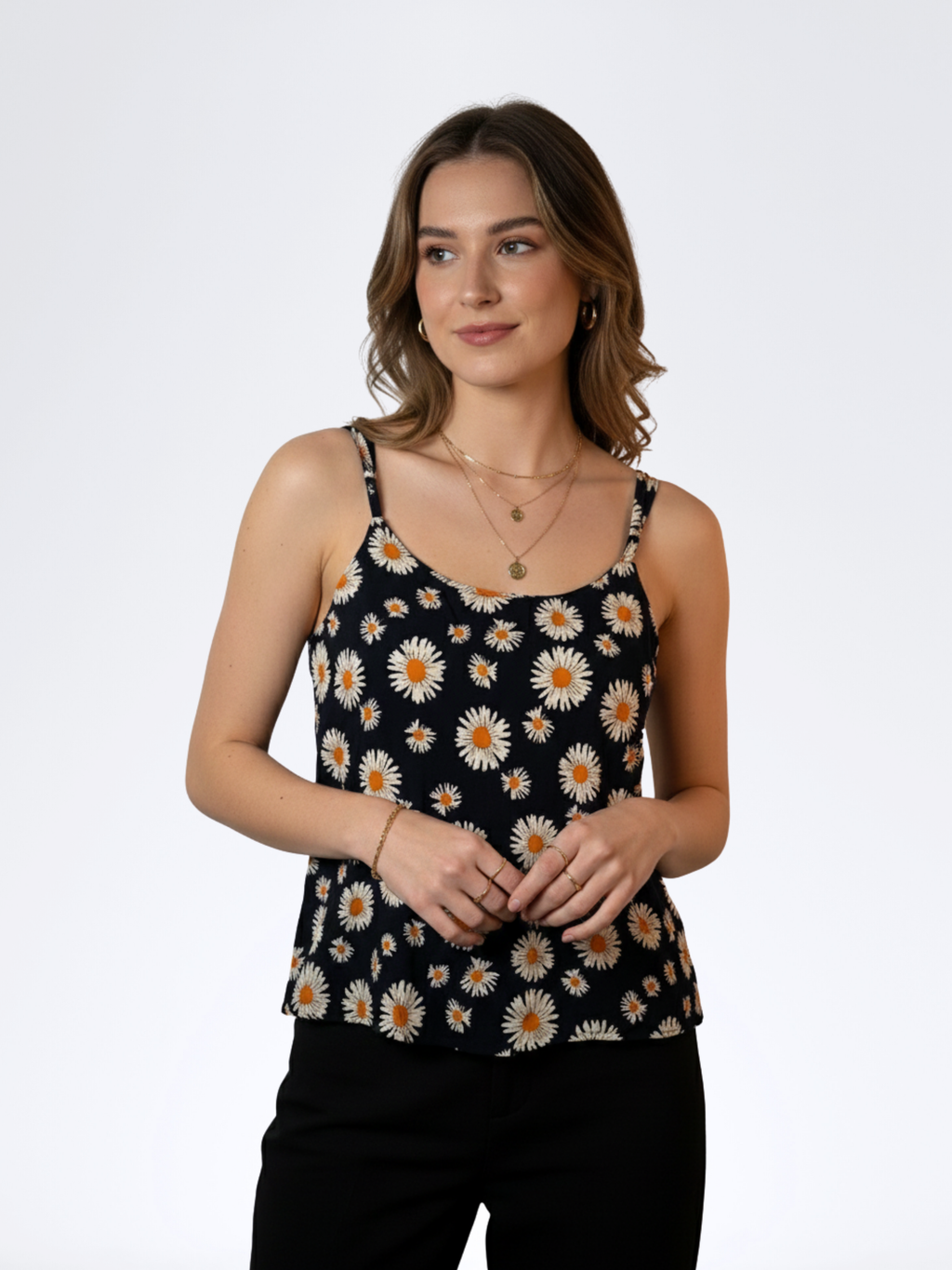 BLACK SUMMER NOODLE STRAP TOP