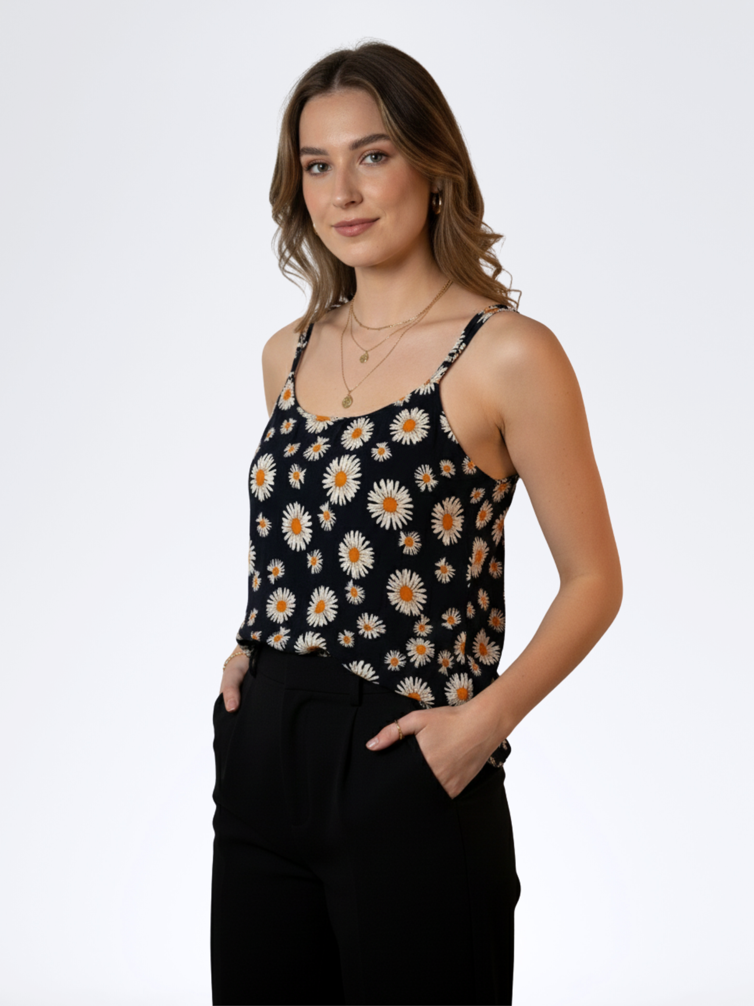 BLACK SUMMER NOODLE STRAP TOP