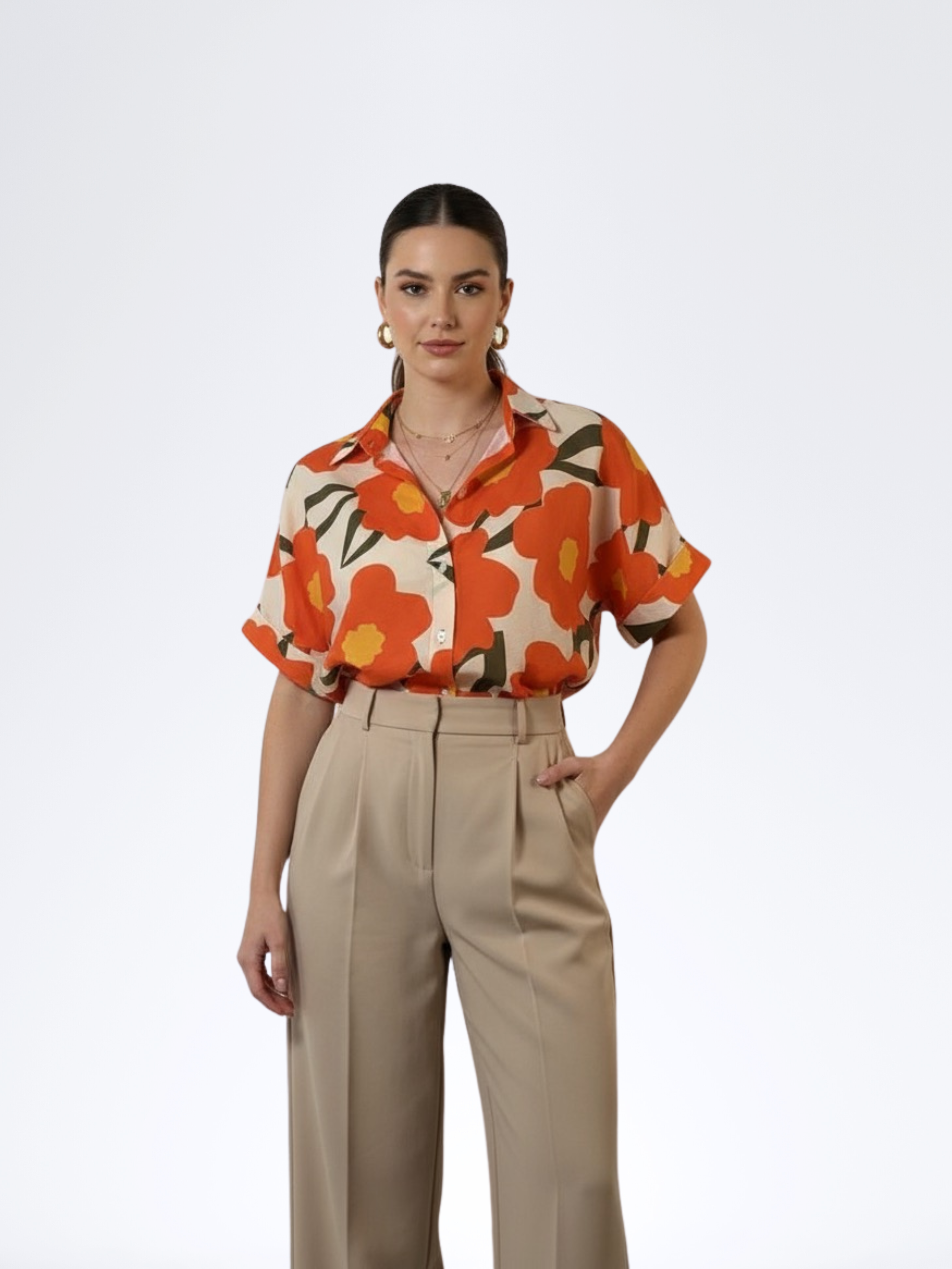 ORANGE LUSHBLOOM TOP