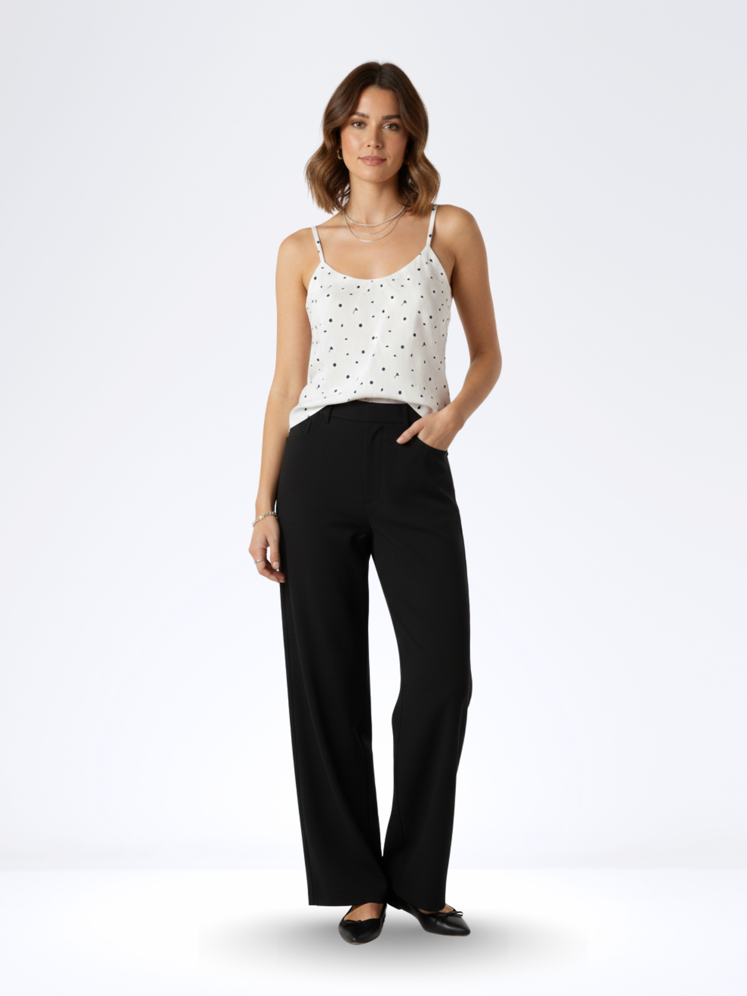 WHITE SUMMER NOODLE STRAP TOP