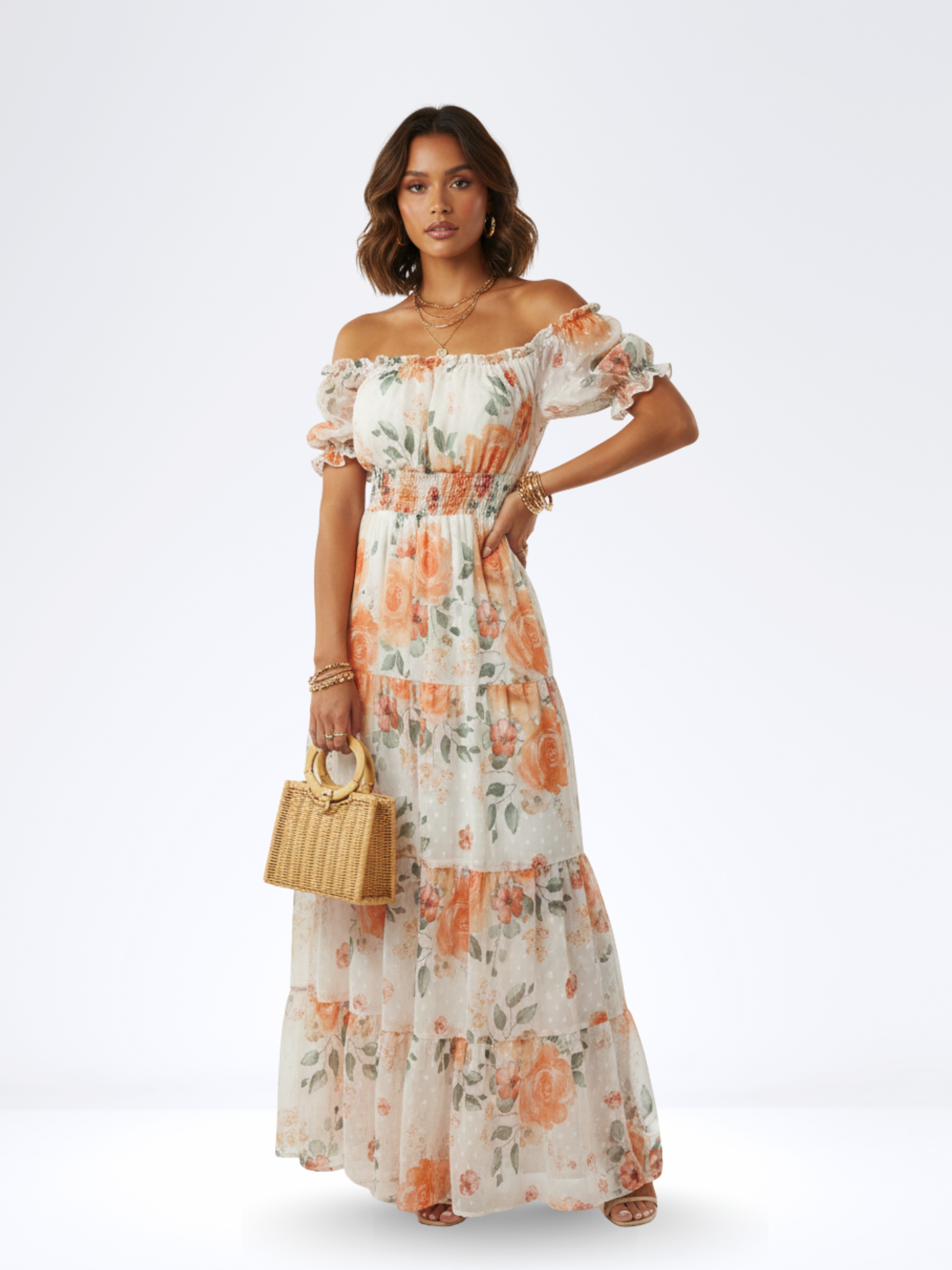 ENCHANTEUR DRESS WITH PUFF SLEEVES