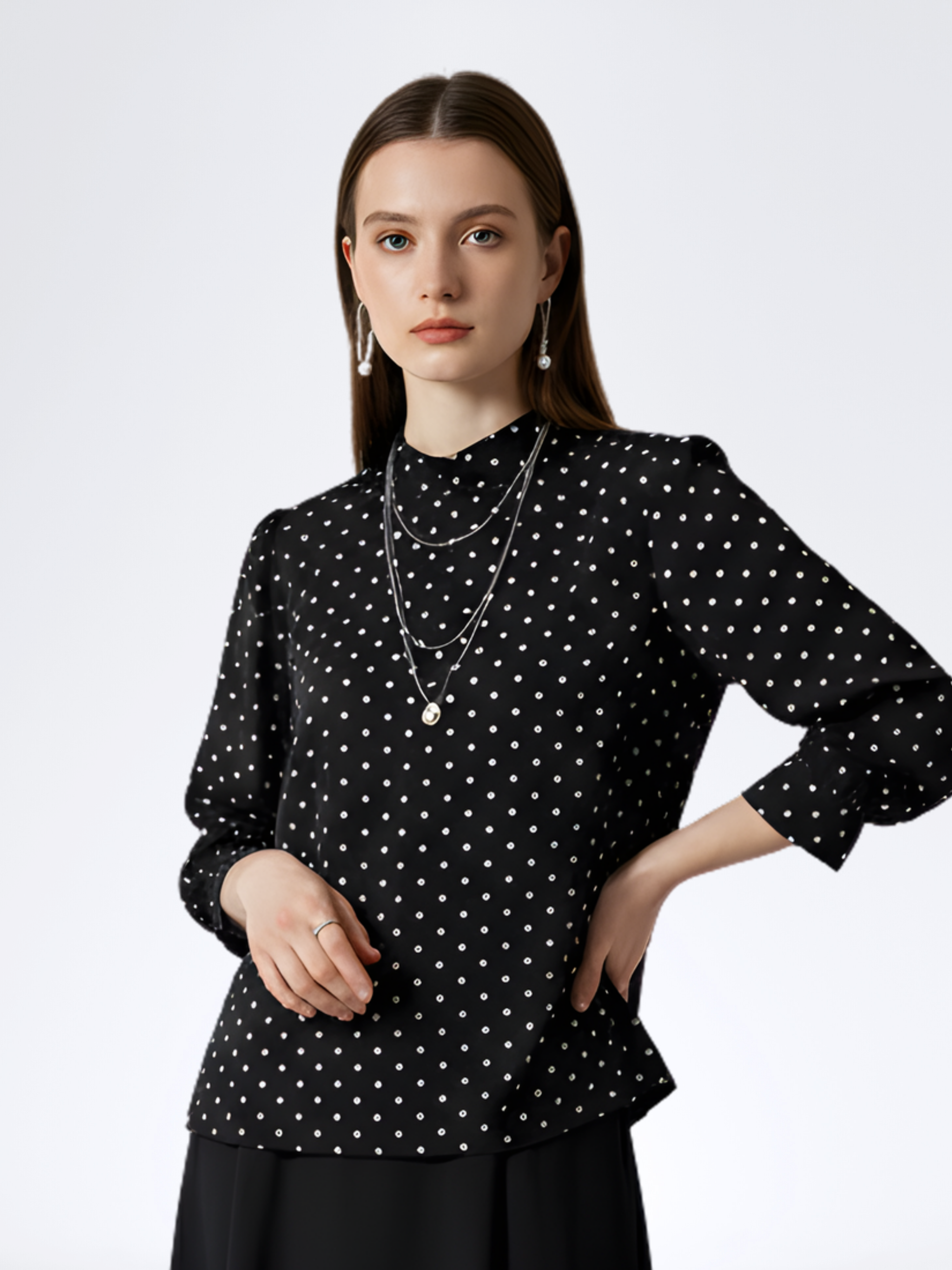 BLACK POLKA DOT TOP