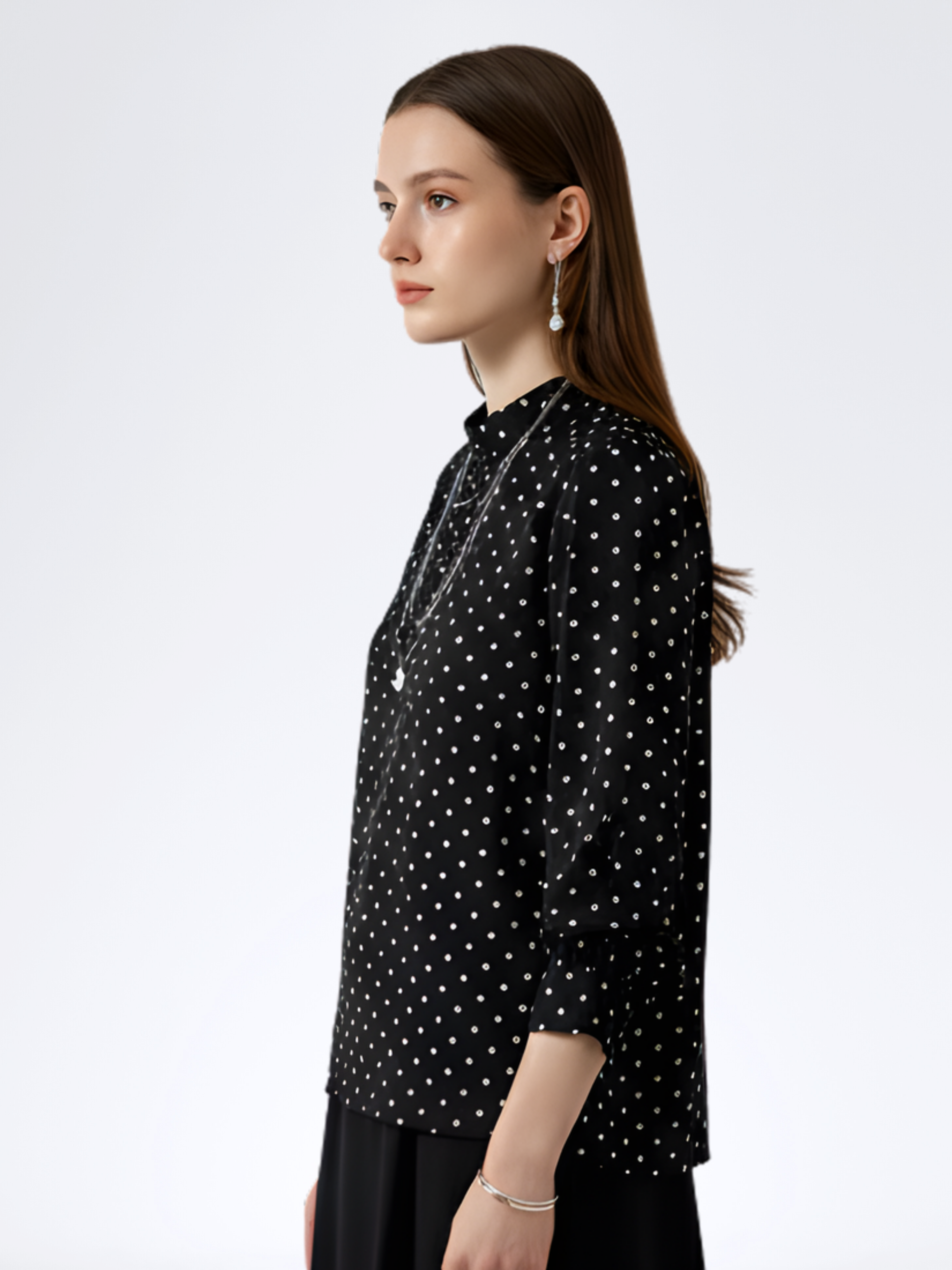 BLACK POLKA DOT TOP