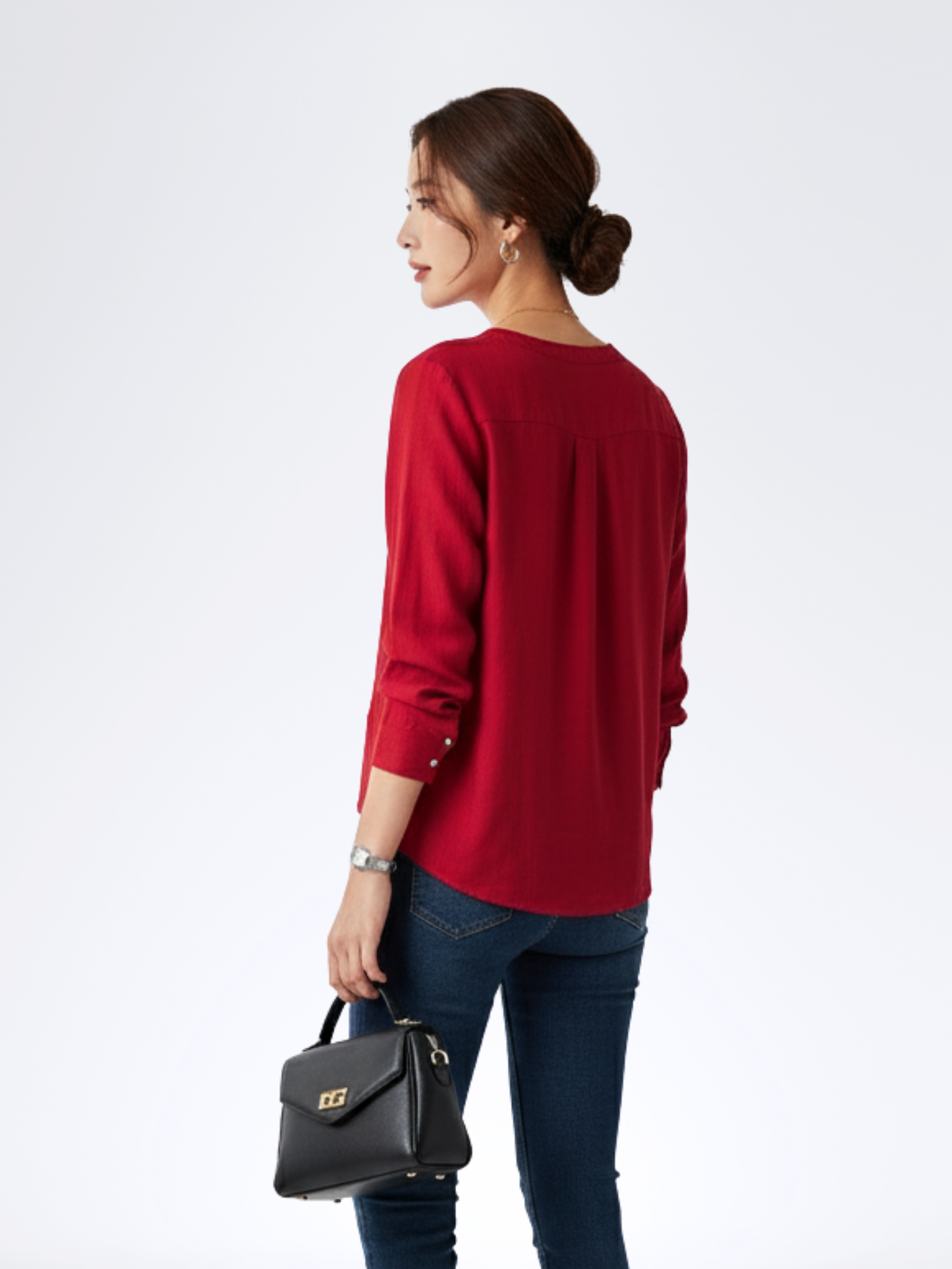 RED V NECK SHIRT