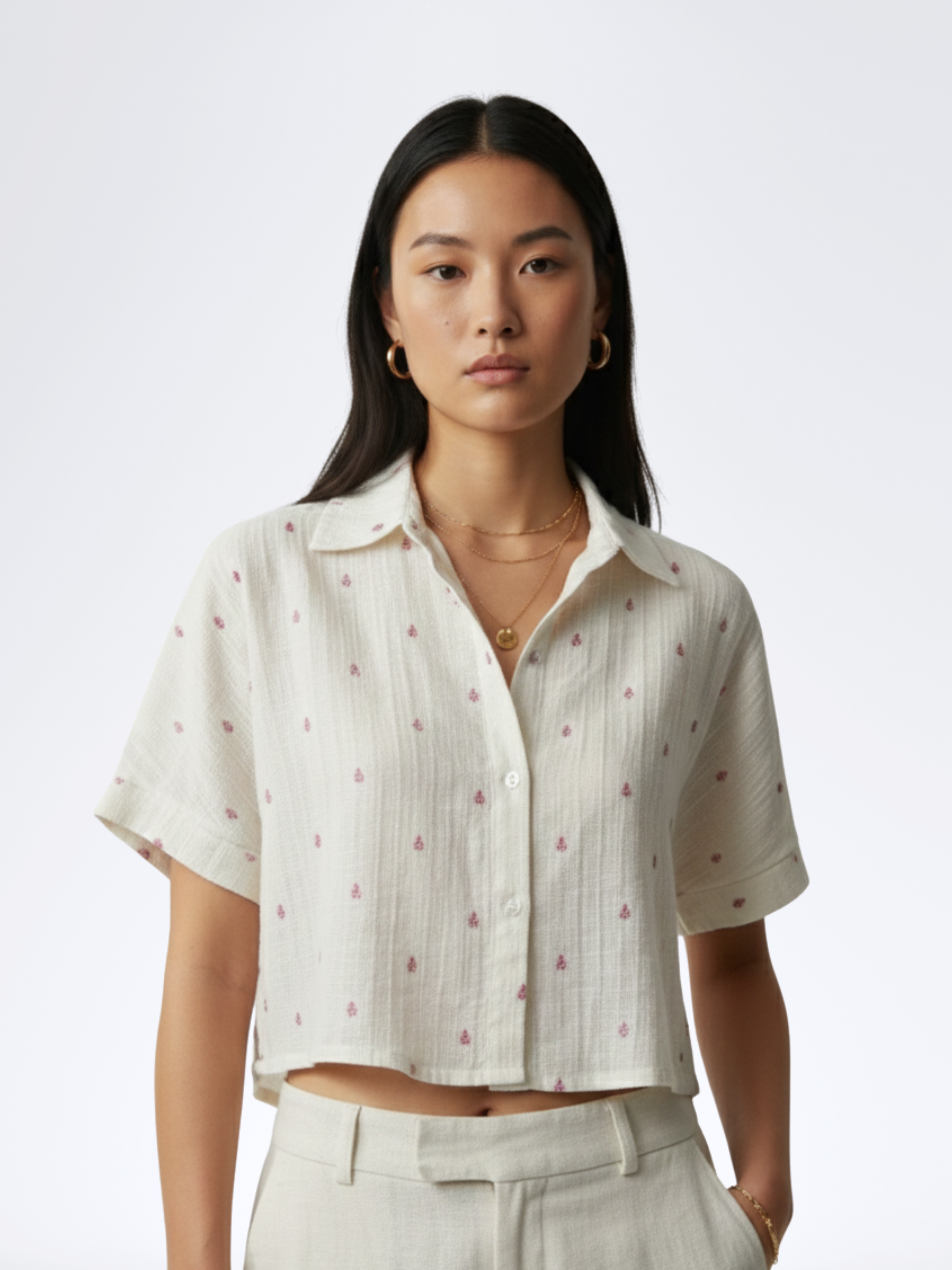 OFFWHITE FALLING HEARTS CROPTOP