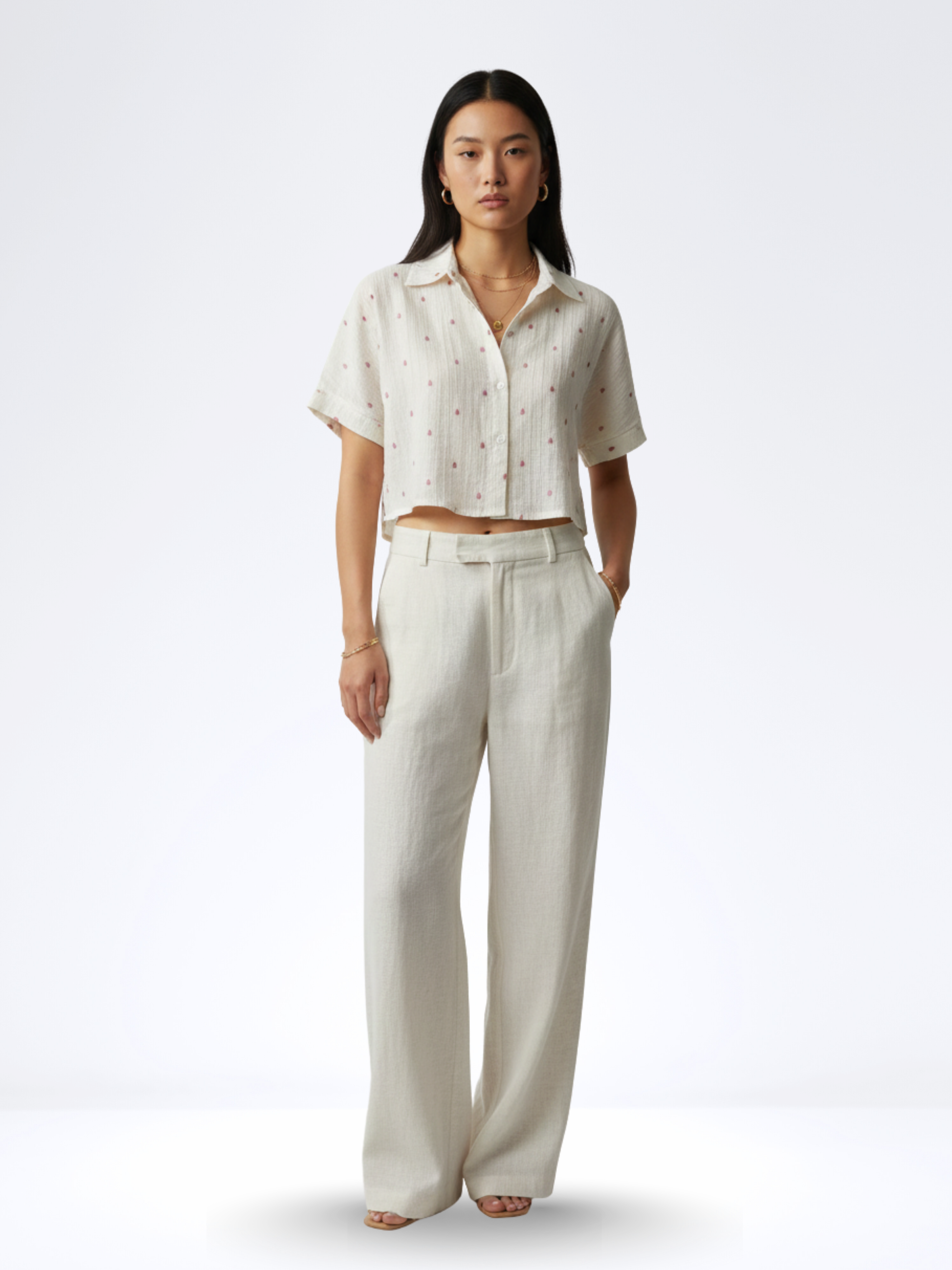 OFFWHITE FALLING HEARTS CROPTOP