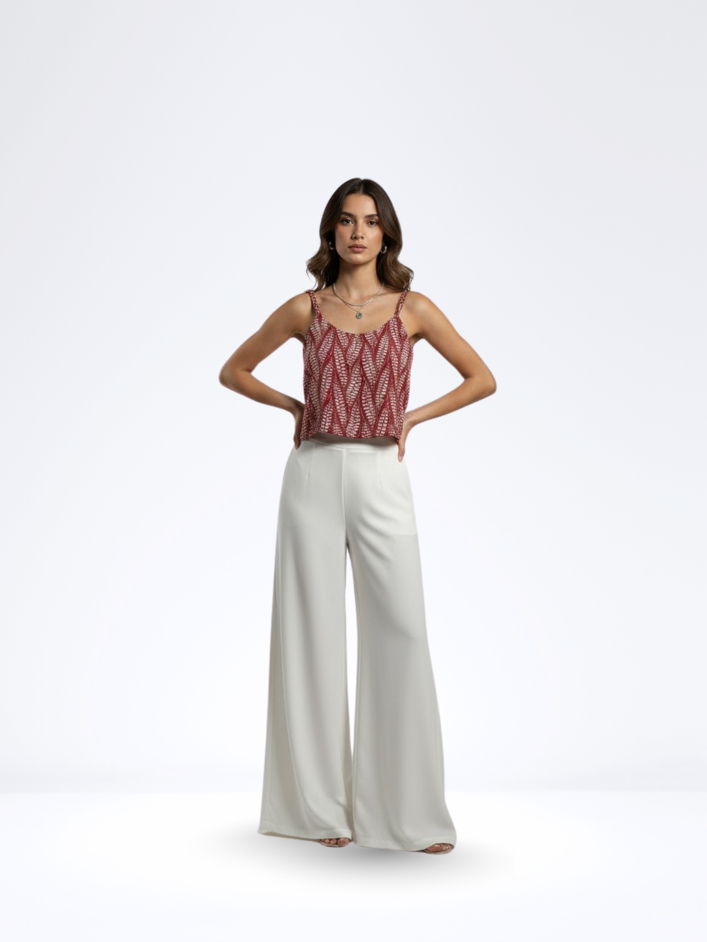 RED SUMMER NOODLE STRAP TOP