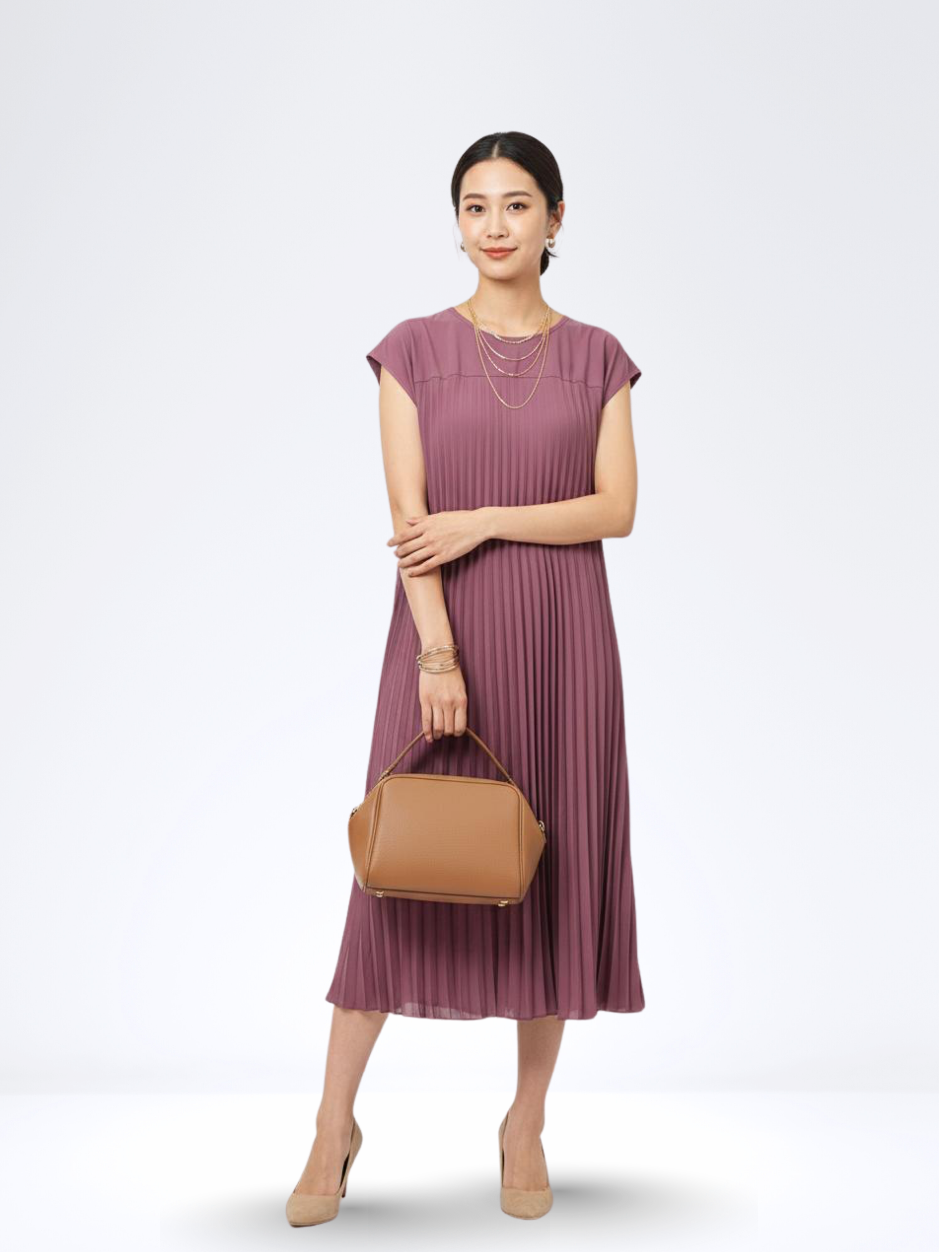 LAVENDER PLEATED MAXI DRESS